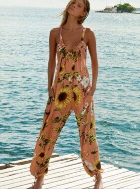 Agua Bentida Sunshower African Print Jumpsuit.
